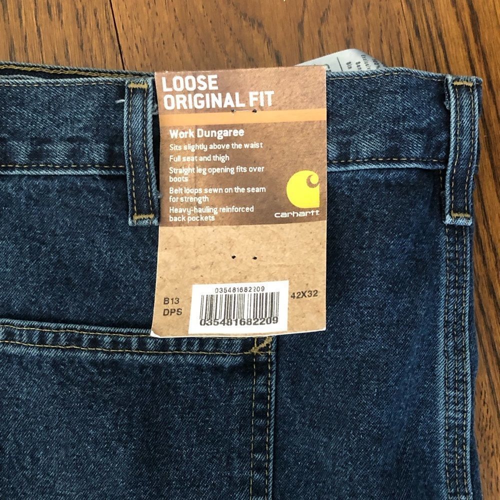 CARHARTT Mens Original Loose Fit Denim Jeans 42 x 32 NWT - Picture 3 of 10